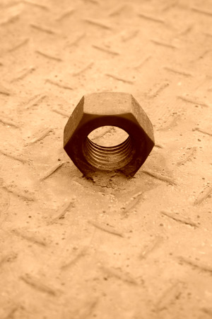 steel nut welding on the steel plate