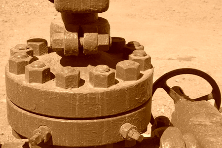 green oil machinery and equipment, closeup of photo