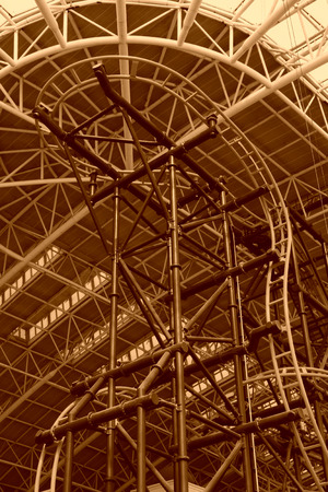 TIANJIN - MAY 17: Large indoor roller coaster orbital, Happy Valley, on May 17, 2014, Tianjin, China.のeditorial素材