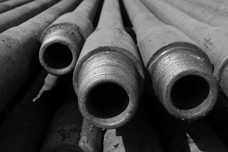oxidation rust full of oil pipeline, closeup of photoの写真素材