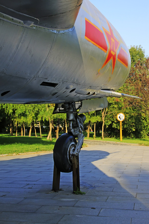 Chinese air retired fighter jets in a parkのeditorial素材