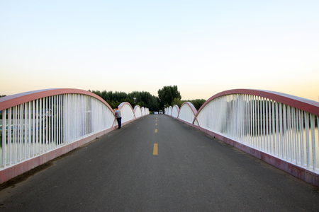 River ecological park landscape in Chinaの写真素材
