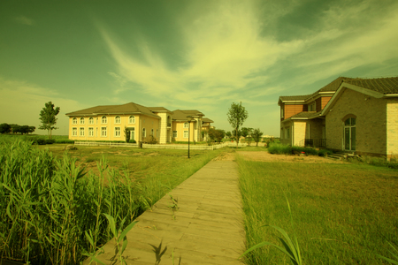 Hebei caofeidian golf villa scenery, Chinaの写真素材