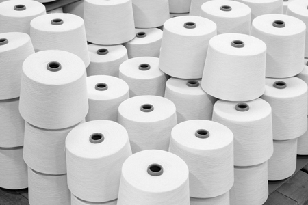 cotton group on a spinning production line in a factoryの写真素材