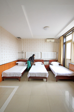 Interior view of a guestroom in a hotelのeditorial素材