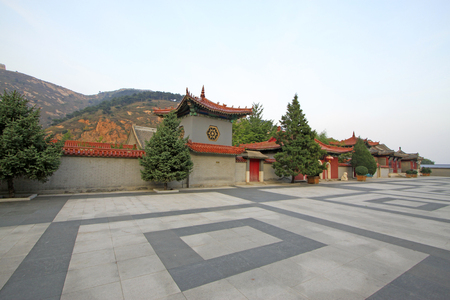 The ancient Chinese landscape architectureの写真素材