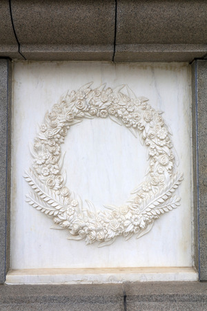 monument base relief wreathの写真素材