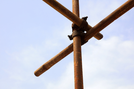 Oxidation rusty scaffolding