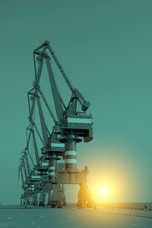 Wharf craneの写真素材