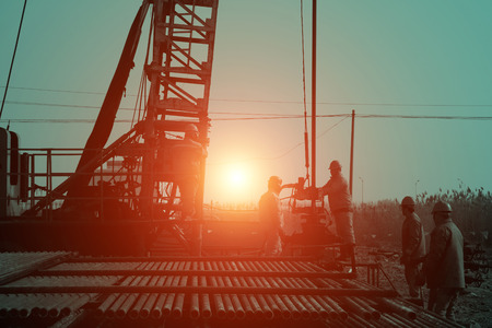 oil workers are in the drilling areaのeditorial素材