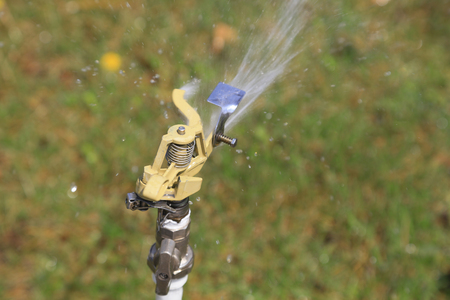 Garden sprinkler irrigation facilitiesの写真素材