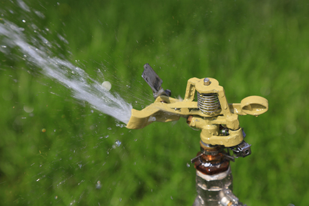 Garden sprinkler irrigation facilitiesの写真素材