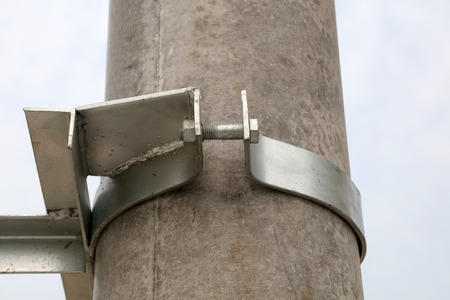 metal component on the poleの写真素材