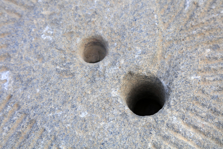 hole on the stone plate