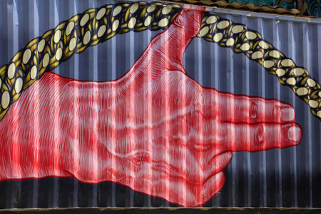 Beijing - May 8, 2016: container painting, 798 art area, Beijing, Chinaのeditorial素材