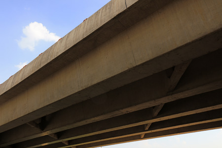 Bottom view of high speed railway bridge