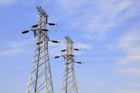 electric tower under the blue sky