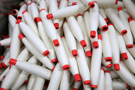 yarns are stacked togetherの写真素材