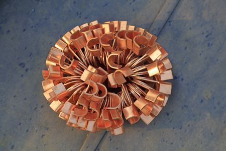 copper parts stacked together