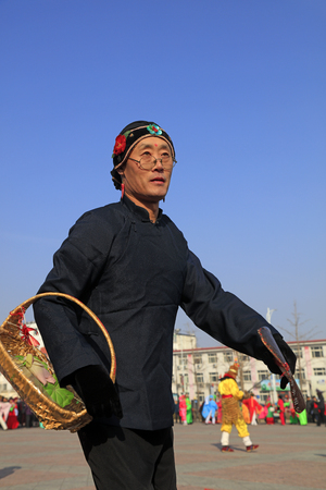 Luannan County - February 23, 2018: Yangge Dance Performance on the square, Luannan County, Hebei Province, China.のeditorial素材