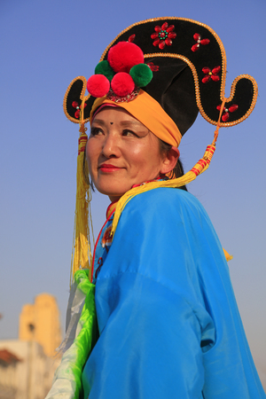 Luannan County - February 25, 2018: Yangge Dance Performance on the square, Luannan County, Hebei Province, China.のeditorial素材