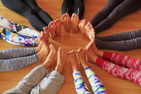 feet of a yoga exerciserの写真素材