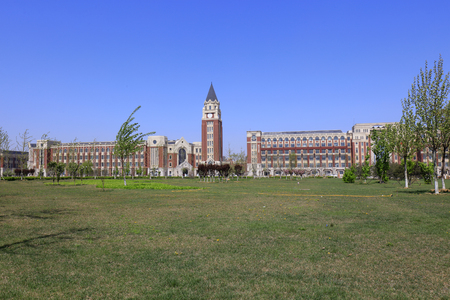 Tangshan - April 22, 2017: Campus Scenery of Tangshan Polytechnic College, Tangshan City, Hebei Province, Chinaのeditorial素材