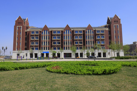 Tangshan - April 22, 2017: Campus Scenery of Tangshan Polytechnic College, Tangshan City, Hebei Province, Chinaのeditorial素材