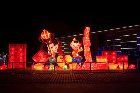 Chinese traditional festive lanternのeditorial素材