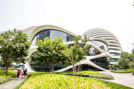 Beijing-June 27, 2019: Galaxy SOHO Architectural Scenery, Beijing, China.のeditorial素材