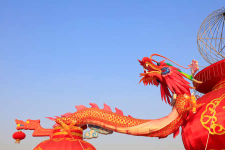 Chinese dragon sculptureの写真素材