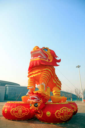 Lion sculpture in the parkの写真素材