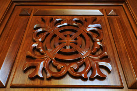Chinese traditional wooden door decorative patternの写真素材