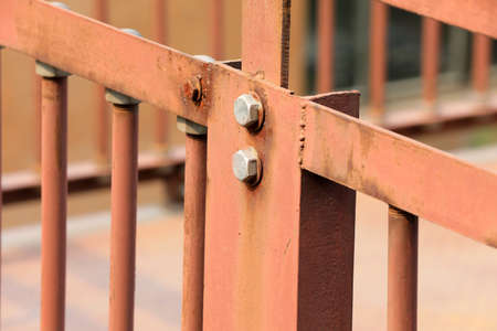 Metal railings in the factory