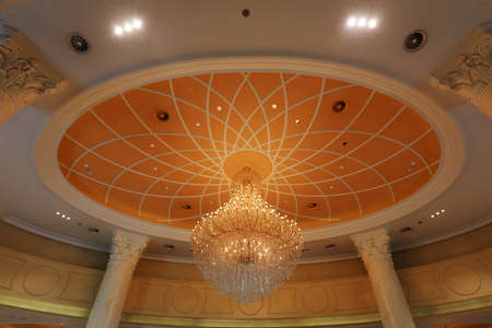 The dome structure is in a hotel lobbyの写真素材
