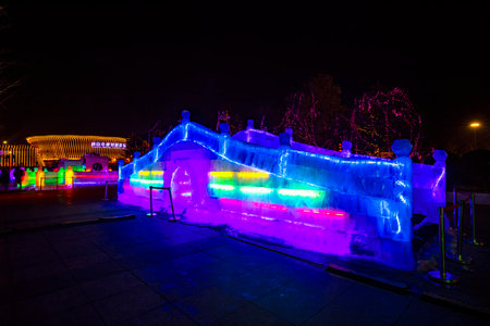 ice sculpture in the park, Tangshan City, Chinaのeditorial素材