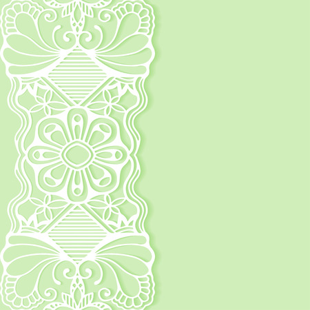 Wedding invitation or greeting card design with lace pattern, ornamental vector illustration.のイラスト素材
