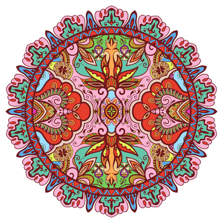 Mandala, tribal ethnic ornament, vector islamic arabic indian pattern.のイラスト素材