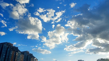 Sky with clouds at cityの写真素材