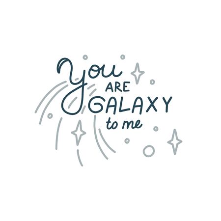 Lettering for those who are in love. Romantic quote with hand written text. Vector illustration in doodle styleのイラスト素材