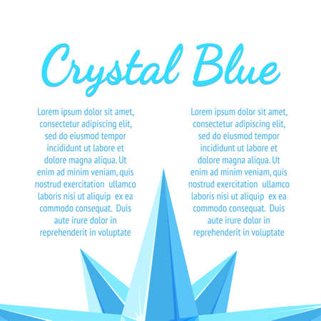 Ice crystal banner design with text. Leaflet with blue icy crystals. Vector illustration in cartoon styleのイラスト素材