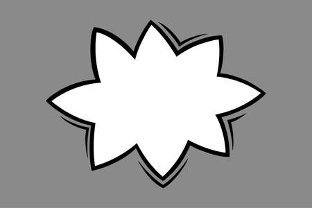 Star speech bubble in comic style. Speech bubble for comments and shouts isolated in grey background. Handdrawn vector illustrationのイラスト素材