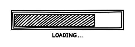 Progress loading bar. Infographics design element with status of completion. Hand drawn vector...