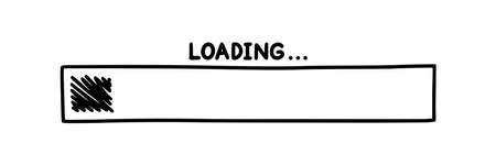 Progress loading bar. Infographics design element with status of completion. Hand drawn vector...