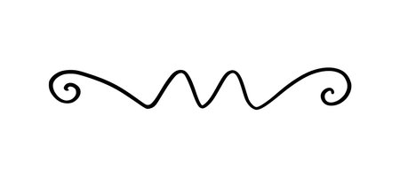 Squiggle and swirl line. Hand drawn calligraphic swirl. Vector illustration in doodle styleのイラスト素材