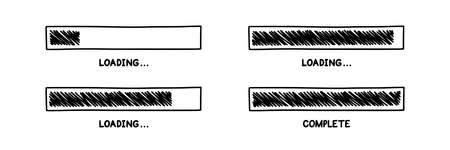 Progress loading bar with buffering indicator. Infographics design element with status of...