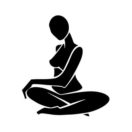 Matisse inspired woman silhouette. Henri Matisse abstract female figure. Vector illustration isolated in white backgroundのイラスト素材