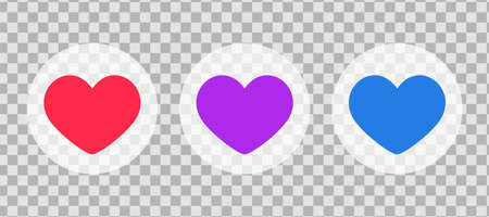 Likes in shape of heart. Colorful like icon or emoticon. Vector illlustration isolated in...