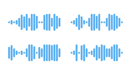 Recording of audio message template. UI element of audio record for smartphones. Vector illustration isolated in white backgroundのイラスト素材