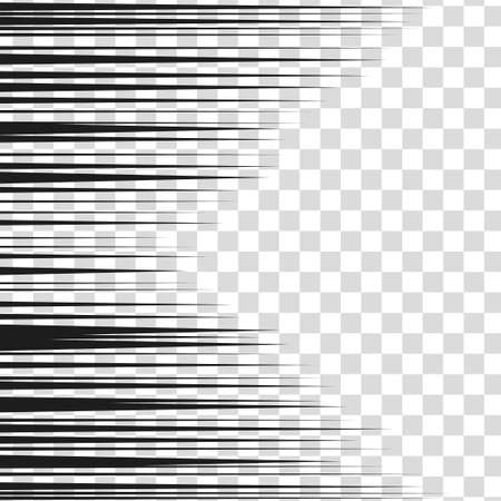 Manga comic effect on transparent background. Motion radial lines for comic book. Vector illustration of manga speed frame or exploding splashのイラスト素材